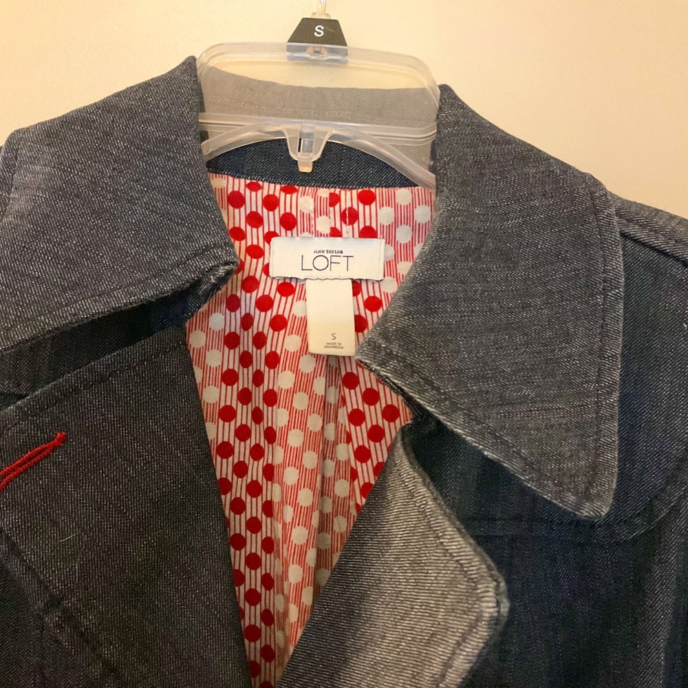 Ann Tylor Loft Dark Denim Swing Jacket Size Small